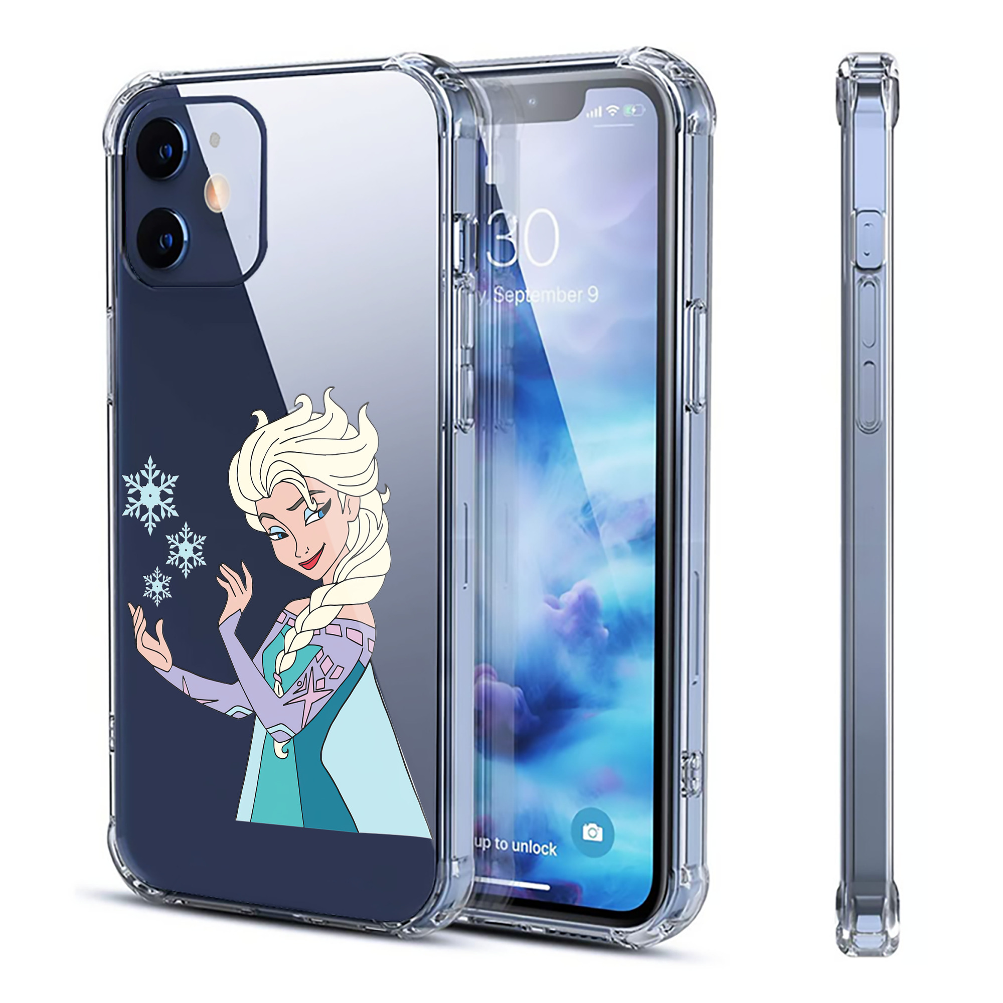 （画像用） アナと雪の女王 アンナ エルサ Frozen Anna Elsa 【iPhone 12シリーズ対応】透明スマホケース（クリアソフトケース）